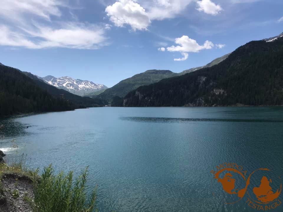 Lago Marmorera e la veduta verso il Passo