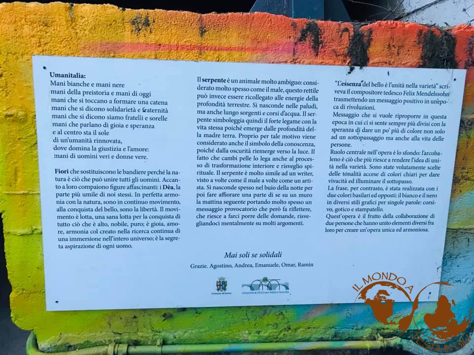 Uno dei pannelli a completamento dei murales in via Carlo POrta