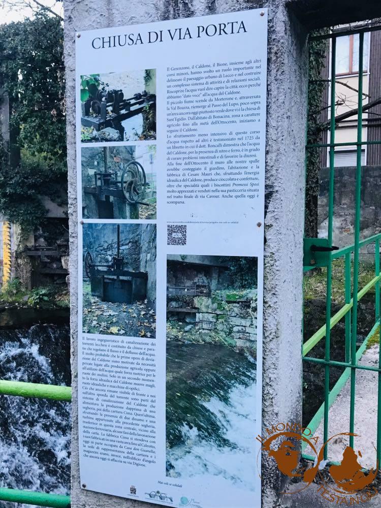 Cartello esplicativo della chiusa di via Porta